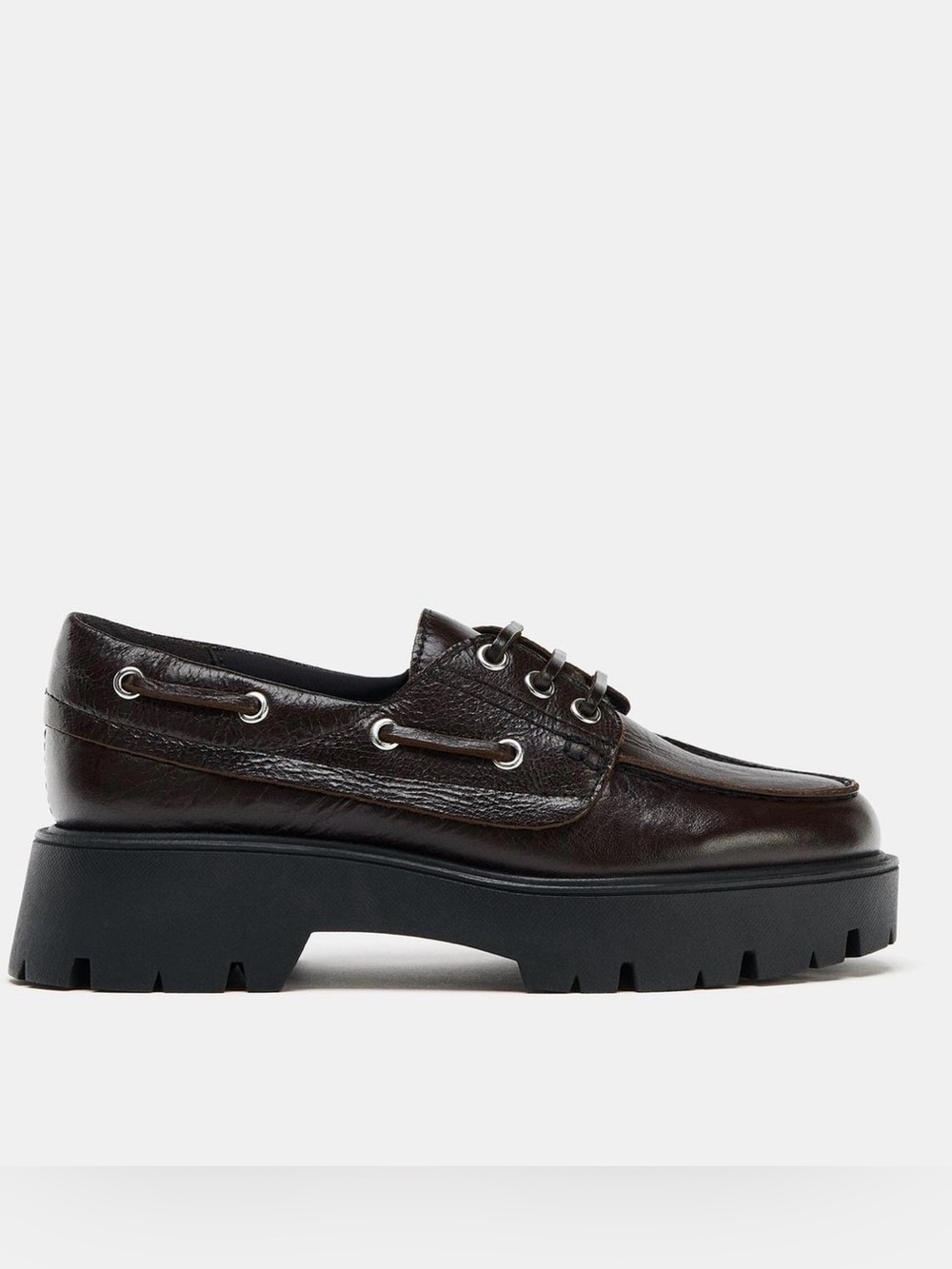 ZARA LEATHER PLATFORM LOAFERS